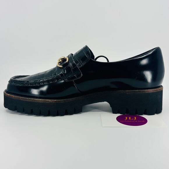 Intentionally Blank Women's HK-2 Croc Embossed Horsebit Lug Sole Loafers Size 9 - Picture 8 of 11